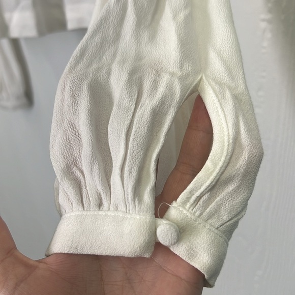 Free People - Little Bit Of Love White Lace Flowy Boho Blouse Size Small - Picture 8 of 12